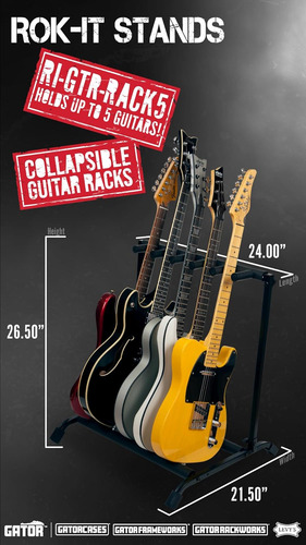 Rok-it - Soporte Para Múltiples Guitarras Con Diseño Plegabl