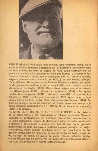 Al Otro Lado Del Río Y Entre Los Árboles - Ernest Hemingway (Usado)