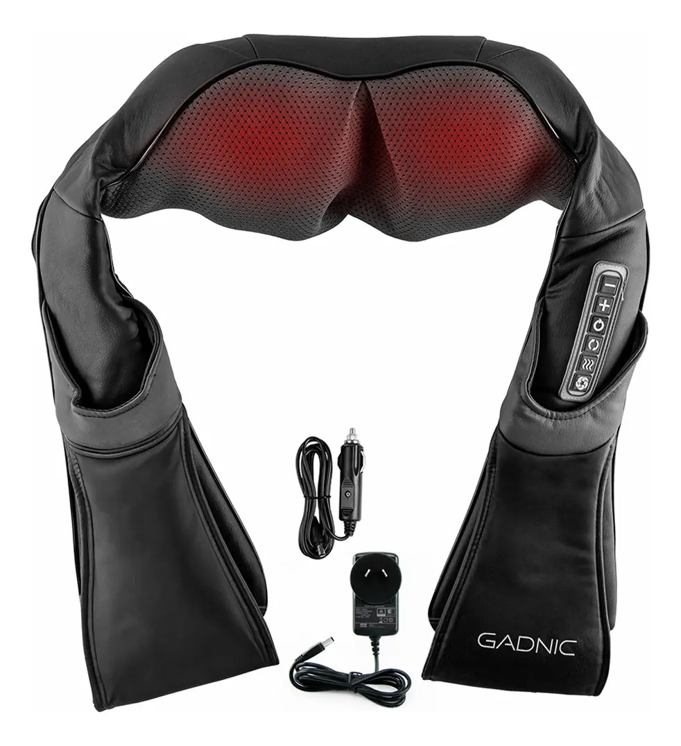 Masajeador Cervical Gadnic Arce Shiatsu Calor Infrarrojo 8 Nodos Movimiento Bidireccional 3 Velocidades 24W Apagado Automático