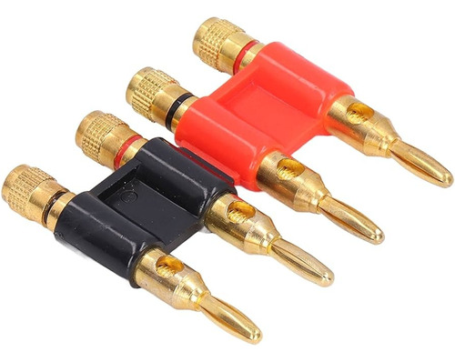 2 Plugs Doble Conector Banana  1 Rojo Y  1 Negro  