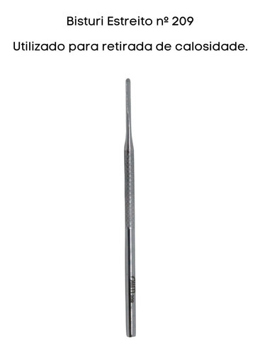 Bisturí estrecho de acero inoxidable No. 209 para podología de pedicura