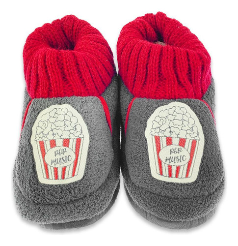 Pantufa Infantil Com Solado N 27/28 Cinza