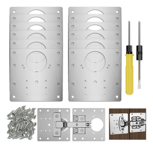 13 Pcs Placa De Reparacion Bisagra Mueble Tornillos Puerta