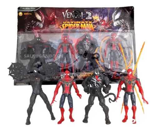 Muñecos Articulados Avengers Venom Spiderman Lagarto X 4