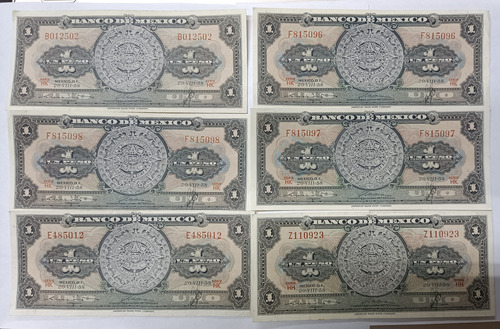 Billete Antiguo $1.00,calendario Azteca, Año 1958.