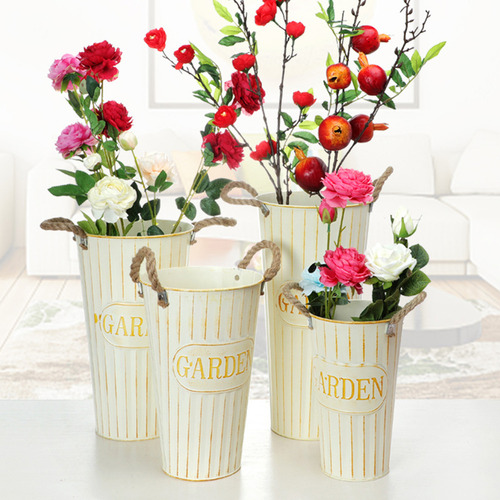 Cubo De Flores Galvanizado Cubo De Hierro Flor