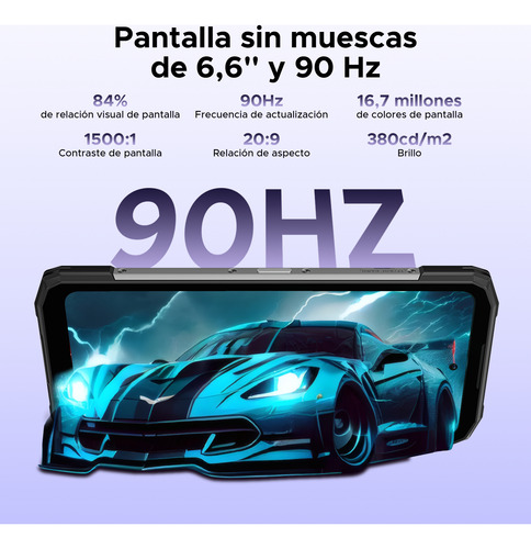 Doogee Blade 20 Teléfonos Móviles Rugerizados Celular Resistente Con 10300mah De Batería, Pantalla Ips 6.6, Android 15 Nfc Y Triple Ranura Sim/tf