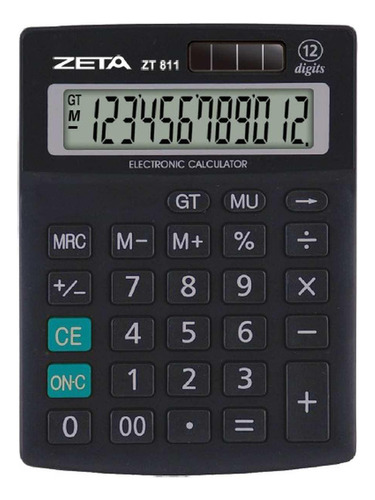 Calculadora De Mesa Zeta Zt811 12 Dígitos Preta