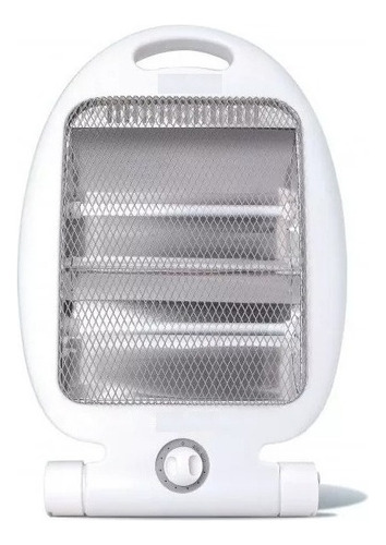 Estufa Electrica Halogena 800w Cuarzo 2 Velas Rebatible Color Blanco