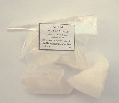 Piedra De Alumbre X 100 Grs + Cristales De Alumbre X 100gr