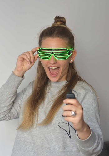Imagen 8 de 10 de Anteojo Lente Risky Neon Full Led Wayfarer Flogger X1