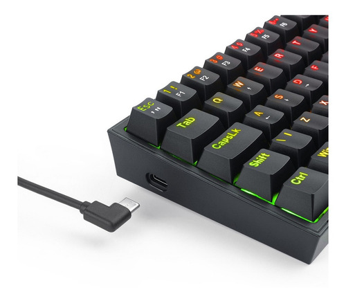Teclado Redragon Fizz K617 Preto Rgb Qwerty Pt-brown Preto Português Brasil