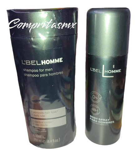 Shampoo Homme L´bel  For Men Control Caída Hombre Desodorant