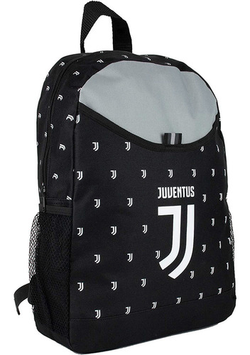 Mochila Bolsa Zíper Único Futebol Juventus Cor Preto