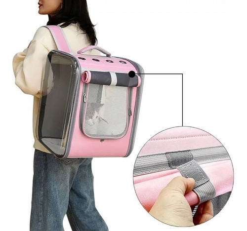 Imagen 5 de 9 de Mochila Transportadora Extra Grande Mascotas Perros Gatos