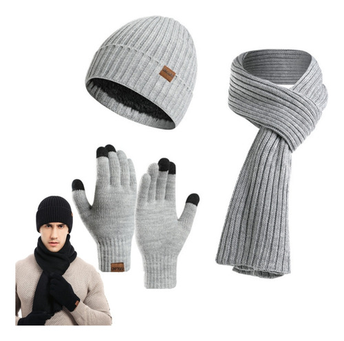 Conjunto Unisex De Tres Piezas De Gorro, Bufanda Y Guantes D