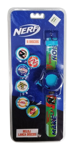Imagen 1 de 2 de Reloj Juguete Lanza Disco Nerf (8497)