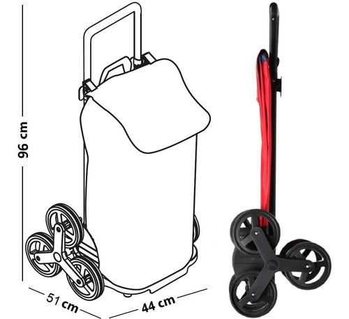 Imagen 2 de 10 de Chango Compras Carro Changuito Ruedas Resistente Gimi Italia