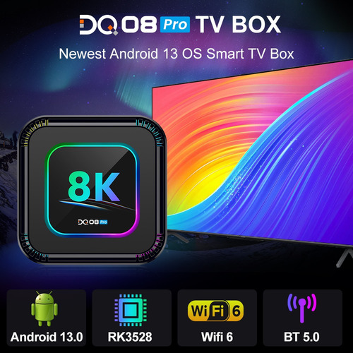 Caja De Tv Inteligente Dq08 Pro Rgb Android 13 4k Hdr10+ Wif
