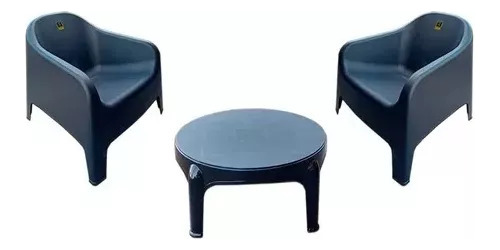 Combo 2 Sillones Skarpo 1 Mesa Ratona Apilable Exterior