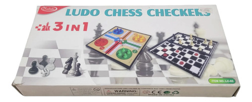 Tablero Magnetico 3 En 1 Ajedrez Ludo Dama Juego De Mesa