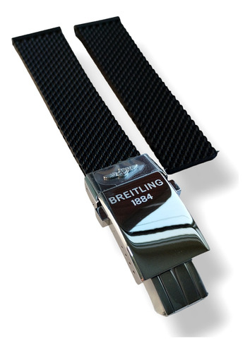 Extensible Tipo Breitling Negro 22mm Broche Acero Pulido 