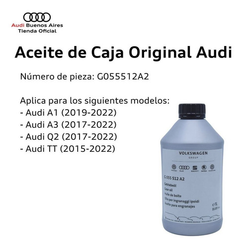 Imagen 2 de 7 de Aceite De Transmisión Caja Automatica Audi A1 2020 Al 2021