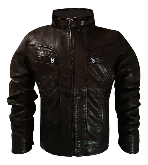 jaqueta de couro sintetico masculina motoqueiro