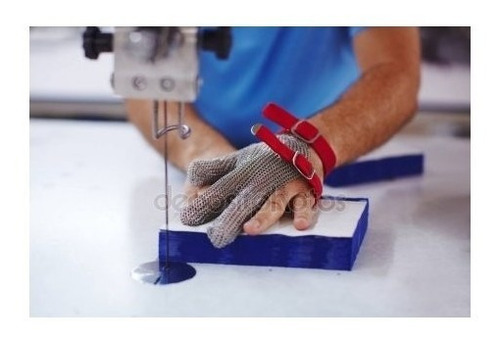 Guante Metálico De Corte 3 Dedos, Inoxidable De Malla Metal