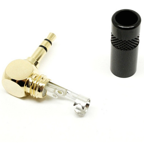 Imagem 2 de 5 de Kit 2 Conector P2 Plug Estéreo Trs 90 Graus Cachimbo