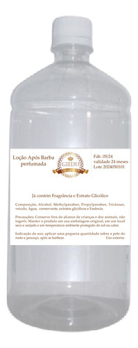 Loção Pos Barba Perfumada 1 Litro Pronta Para Uso Cedro Rei