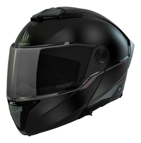Casco Abatible Para Moto Mt Helmets Atom 2 Negro Mate Dot