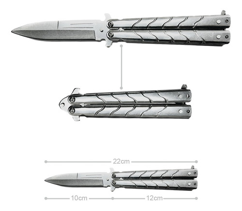 Navaja Mariposa Portátil Grande - Cuchillo De Bolsillo 