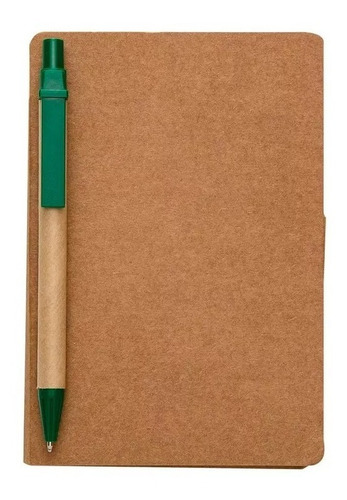 10 Unidades Bloco De Anotações Ecológico C/ Caneta