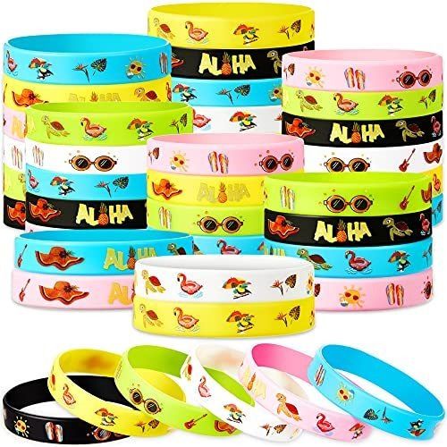 48 Piezas De Pulseras Hawaianas De Luau Slap, Pulseras ...