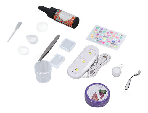 Kit De Resina Epoxídica Uv, 25 G, Pinzas, Vaso Medidor