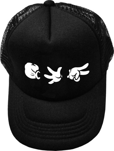 Gorra Malla Manos Mickey Piedra Papel Estampada Tv Urbanoz