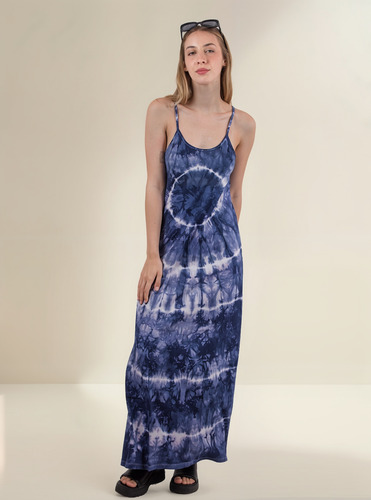 Vestido Mujer De Algodon En Colores Combinados Para Verano