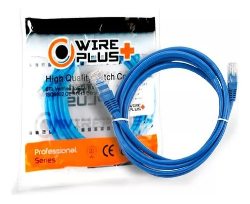 Cable Patch Cord Cat 6 Azul  - Wireplus 1m