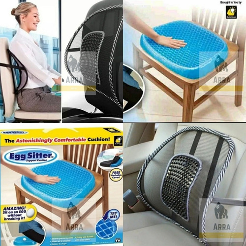 Cojín Espaldar Lumbar +cojín Silicona Flexible Transpirante 