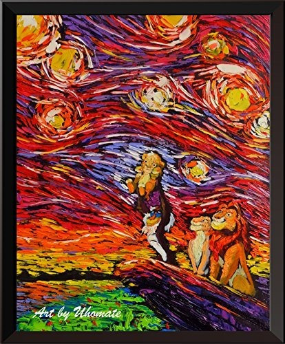 Uhomate The Lion Poster Vincent Van Gogh Starry Night Poster