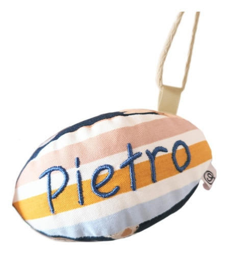 Pelota Bebe Tipo Rugby Personalizada Con Nombre Y Sonajero