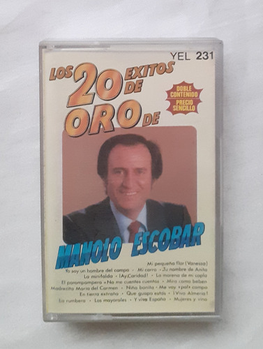 Manolo Escobar Los 20 Exitos De Oro Cassette Original Oferta