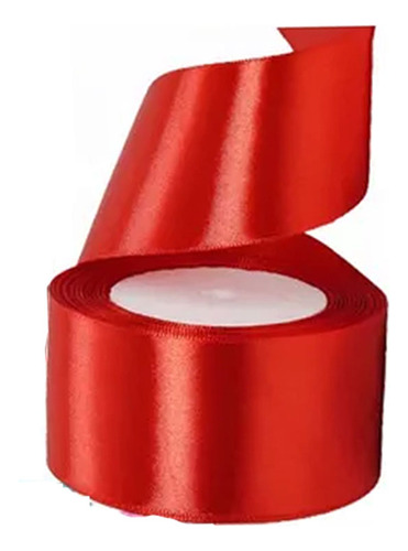 1 Rollos Liston Satinado 50 Mm X 22 Metros De Rojo