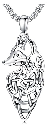 Collar De León-lobo-águila-zorro Para Hombre De Plata De Ley