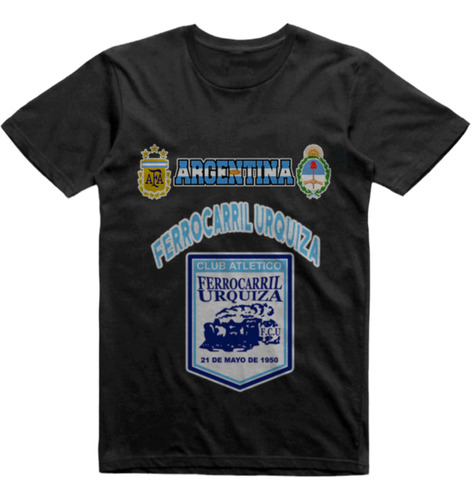 Remera Infantil Negra Ferrocarril Urquiza