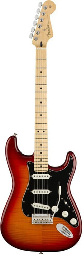 Guitarra eléctrica Fender Player Stratocaster Plus Top de aliso aged cherry burst brillante con diapasón de arce
