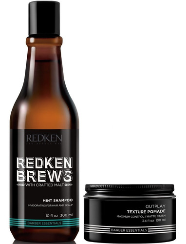 Mint Shampoo Vigorizante + Cera Outplay Redken Brews Men