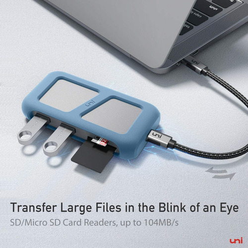 Hub Usb Conector Desmontable Hdmi 4k Lector De Tarjetas Sd