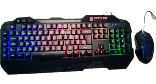 Combo Teclado Mouse Gaming Ripcolor 7 Juegos De Luces Led